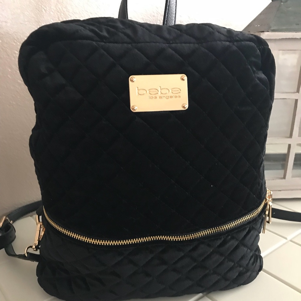 Bebe Black Velvet Backpack!!